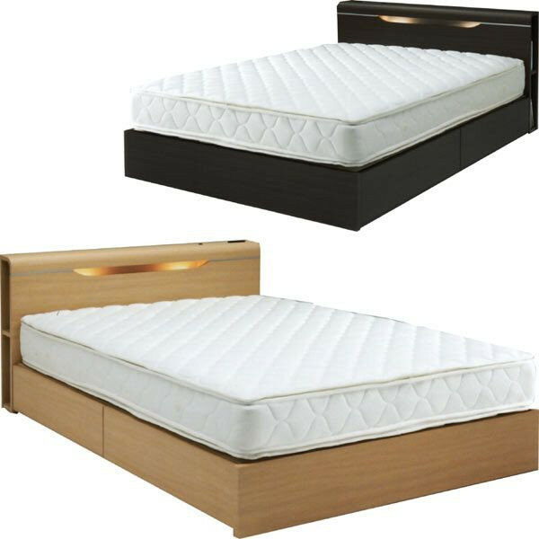 ダブルベッドベットベッド収納機能付...