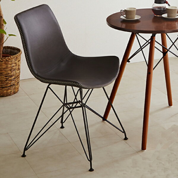 パーソナルチェア おしゃれ チェア 高級感 グレー ブラウン 1人掛け カフェ風 合成皮革 斬新デザイン モダン ダイニングチェア 北欧 椅子 幅51 一人用 成形合板 楽天 送料無料