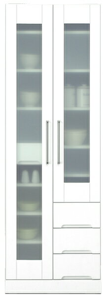Rakuten - 【4/30(木)0のつく日3,000円OFFクーポン配布中】食器棚 幅60cm ダイニングボード キッチンボード キッチン収納 マルチ収納 鏡面ホワイト シンプル 北欧 木製 完成品 日本製 送料無料 楽天 通販