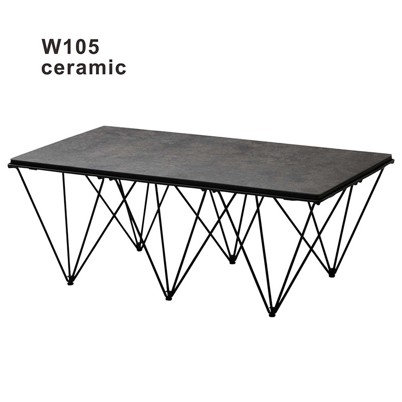 セラミック テーブル 幅105cm 105x60 ローテーブル リビングテーブル 長方形 セラミックトップ V字型脚 グレー ブラック 石目調 陶磁器 耐熱 硬度 防水 モダン クール 高級感 スタイリッシュ 個性的 ceramic