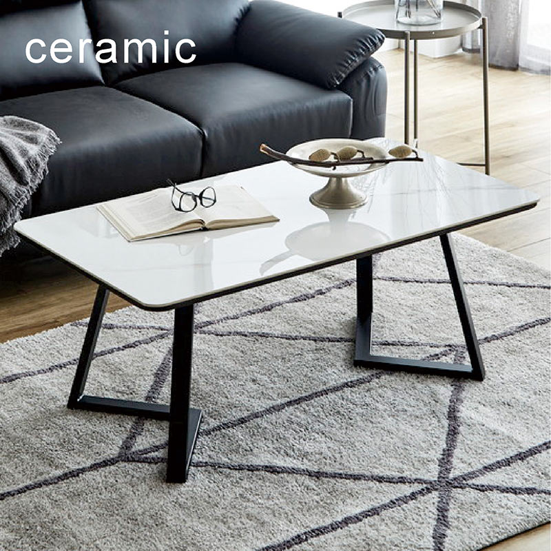 セラミック ローテーブル 白 ホワイト 幅110cm 110×60 セラミックテーブル 大きめ リビングテーブル センターテーブル ソファテーブル セラミック天板 スチール グレー ブラック 光沢 艶 大理石調 石目調 長方形 一人暮らし コンパクト 高級感 モダン ceramic