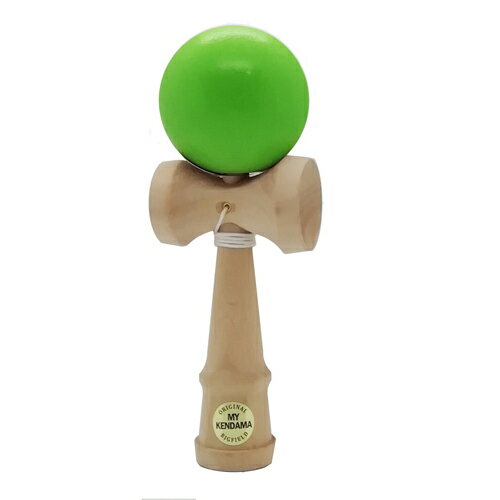 【送料込み(定形外発送)】けん玉 MY-KENDAMA オリジナル MKS-05 小さな傷あり ソリッドカラー 黄緑色 ライトグリーン 自然木 皿小さめ 初心者向け