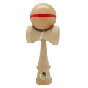 けん玉　MY-KENDAMA　オリジナル　MKV-11　Line&Clear　ライン入りクリア光沢塗装　赤色＆透明　レッド＆クリア　自然木　標準