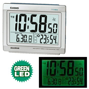 カシオ 日本気象協会共同企画 電波置き時計 温度/湿度計付き 130NJ (シャンパンシルバー) ◆2012年モデル