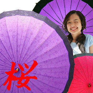 柄が浮き出る蛇の目傘 「桜」 24本骨傘 ワイドサイズ 2トーンカラーのサムネイル