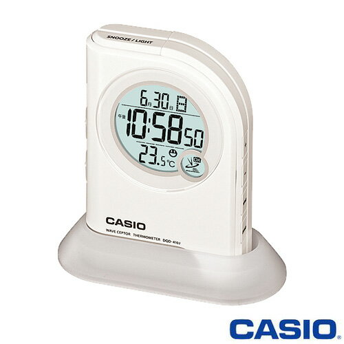 カシオ 電波置き時計 410J (ホワイト) 懐中電灯/高輝度LEDライト搭載