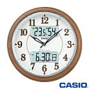 カシオ ウェーブセプター 壁掛け電波時計 900FLJ (濃茶木調) 月・日・曜日表示 温湿度計付き