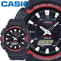 カシオ スタンダード ウオッチ S800WH レッド×ブラック 樹脂バンド ソーラー 20気圧防水 CASIO STANDARD WATCH