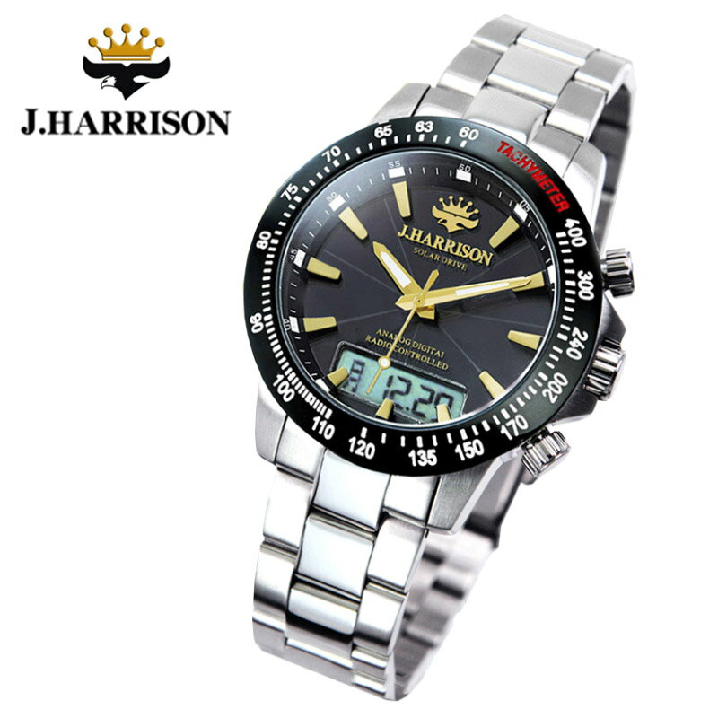 ジョン・ハリソン[J.HARRISON]デジアナ式 多機能付ソーラー 電波腕時計 JH-094GB メンズ 紳士用