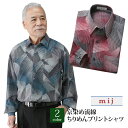 【送料無料】京染め流線ちりめんプリントシャツ mij/エムアイジェイ81903D 81903B 紳士 父の日 敬老の日 贈り物 おしゃれ 大人カジュアル 半袖 ...