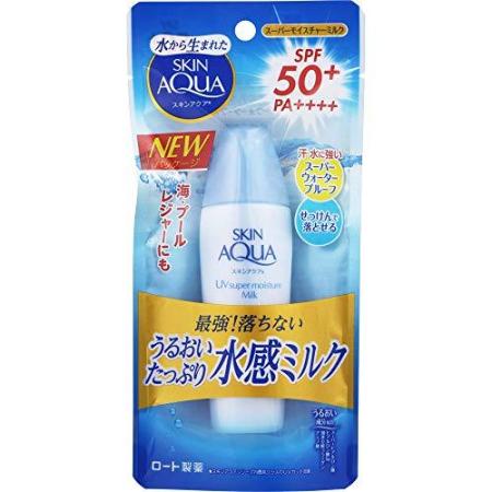 スキンアクア 日焼け止め 【お買得クーポン対象】【送料無料】スキンアクア スーパーモイスチャーミルク SPF50+ PA++++ 40mL 日焼け止め　UV　キャンプ　海水浴　ロート製薬