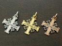 【INRI】【エルサレム十字】 Silver925 クロス ペンダントトップ(古美仕上)