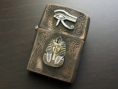 【good vibrations】【ホルスの目/ツタンカーメン】 Brass/Silver925/Copper ZIPPO オイルライター(古美仕上)