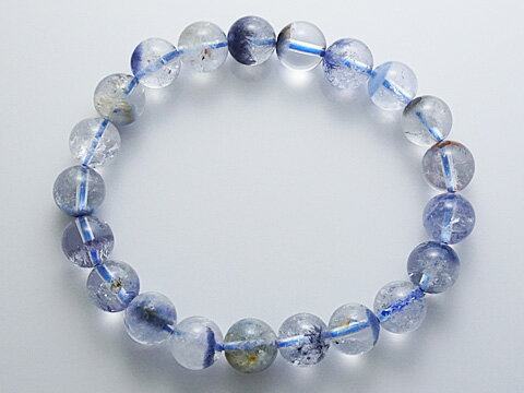 【高品質】【激レア】【南アフリカ産 デュモルチライトインクォーツ(ブルーファントムクォーツ)】 ブレスレット 9mm