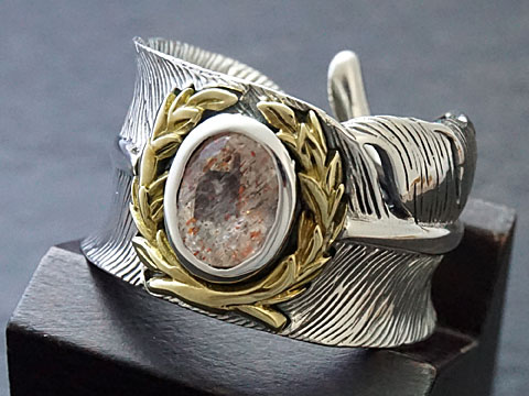 【good vibrations】【イーグルフェザー】 Silver925/Brass/サンストーン(13x6mm) フリーサイズ/リング