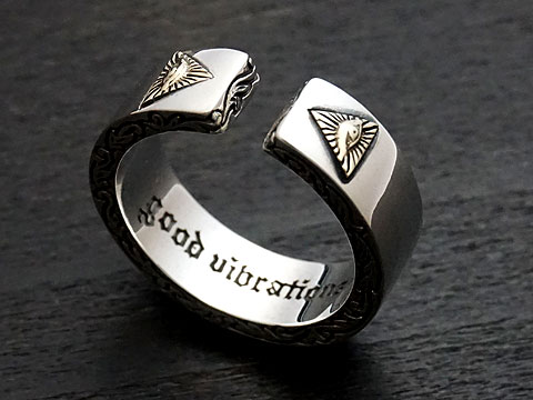 【good vibrations】【フリーメイソン/プロビデンスの目】 Silver925/Brass フリーサイズ リング