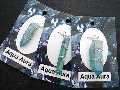 【Heaven&Earth社】【アクアオーラクォーツ】 ワイヤーペンダントトップ