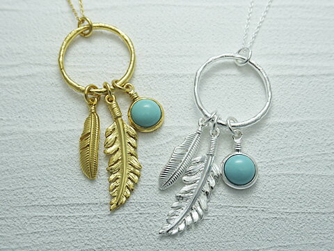 楽天VARIOUS JEWELRY【CHOKAS】【Native American Style】【Feather/羽根】 Silver925/ターコイズ（8mm） ペンダント