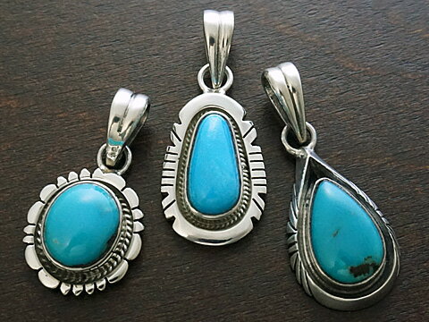 Necklaces, Pendants - 【スリーピングビューティ/ターコイズ】 Silver925 ペンダントトップ(11種類)