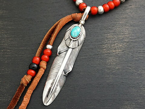 乐天商城 - 【モレンシー/ターコイズ】【イーグルフェザー】 Silver925/カレンシルバー/高品質ホワイトハーツ ペンダント