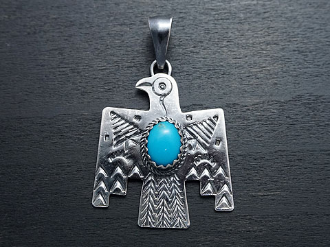 乐天商城 - 【ブルージェム/ターコイズ】【サンダーバード】 Silver925 ペンダントトップ
