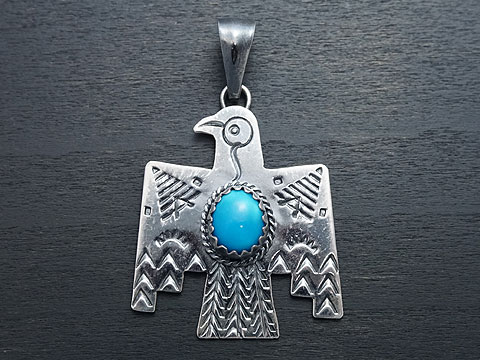 乐天商城 - 【ブルージェム/ターコイズ】【サンダーバード】 Silver925 ペンダントトップ