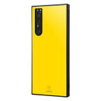 Xperia 1 II ハイブリッド ケース カバー KAKU 耐衝撃 衝撃吸収 [ ストラップ ホール 付き 通し穴 ] スクエア 軽量 /イエロー IQ-RXP1M2K3TB/Y