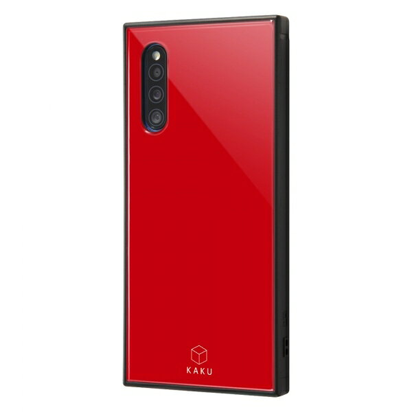 Rakuten - Galaxy A41 ハイブリッド ケース カバー KAKU 耐衝撃 衝撃吸収 [ ストラップ ホール 付き 通し穴 ] スクエア 軽量 /レッド IQ-GA41K3TB/R