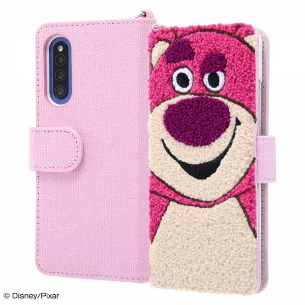 ディズニー Galaxy A41 手帳型 ケース カバー サガラ刺繍 [ タオル生地＋刺繍 帆布 ふわふわ ] ミラー付き ICカード収納 Dリング付き / トイ・ストーリー/ロッツォ IS-DGA41SGR1/LT