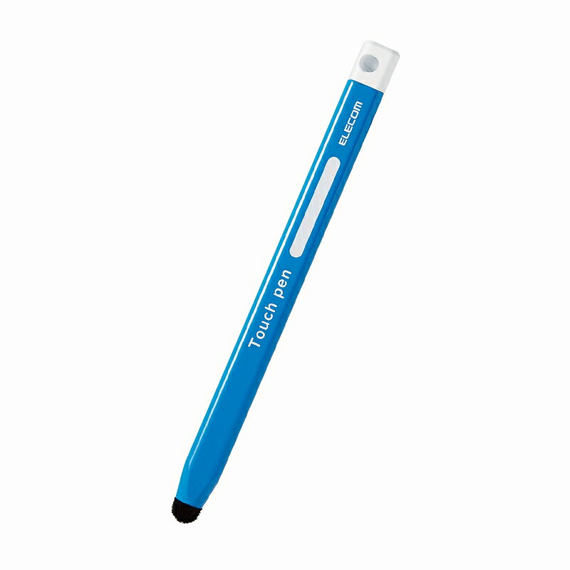 エレコム elecom タッチペン タブレット iPad スマホ 鉛筆型 三角 太軸 感度タイプ ブルー タブレット学習 学校 子供 キッズ