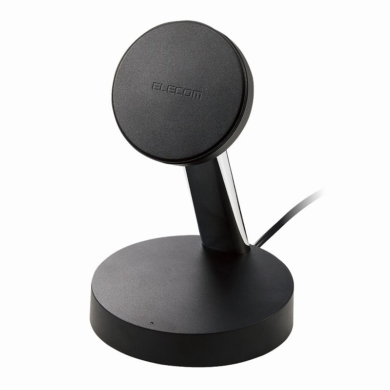 エレコム elecom ワイヤレス充電器 7.5W マグネット式 スタンドタイプ 縦置き/横置き両対応 ケーブル一体(1.5m) 【MagSafe規格に対応したiPhoneシリーズ】 ブラック