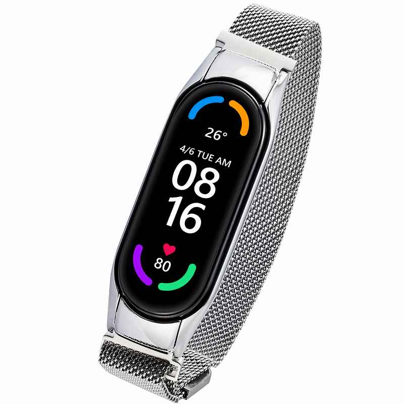 シャオミ スマートウォッチ（売れ筋ランキング） エレコム elecom Xiaomi Mi Smart Band 6 / 5 交換 バンド ベルト ステンレス 通気性 耐久性 スマートウォッチ シャオミ スマートバンド 6 / 5 シルバー