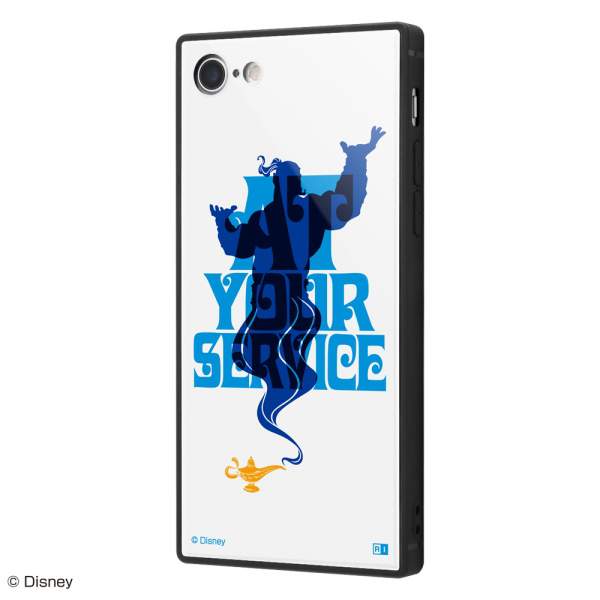 ディズニー iPhone SE（第2世代/第3世代）/8/7 ハイブリッド ケース カバー KAKU 耐衝撃 衝撃吸収 [ ストラップ ホール 付き 通し穴 ] スクエア 軽量 かわいい オシャレ トリプルハイブリッド 『アラジン/世界最強の魔人』 IQ-DP7K3B/AL002