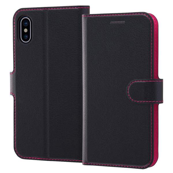 Rakuten - iPhone XS/X 手帳型 ケース カバー シンプル マグネット ブラック/レッド RT-P20ELC1/BR