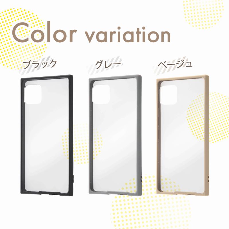 AQUOS sense6s / AQUOS sense6 耐衝撃ハイブリッドケース Pufful 高硬度 スクエア/クリア/ベージュ