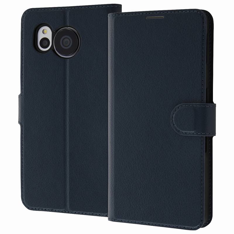 Rakuten - AQUOS sense7 plus 耐衝撃 手帳型レザーケース シンプル マグネット/ダークネイビー