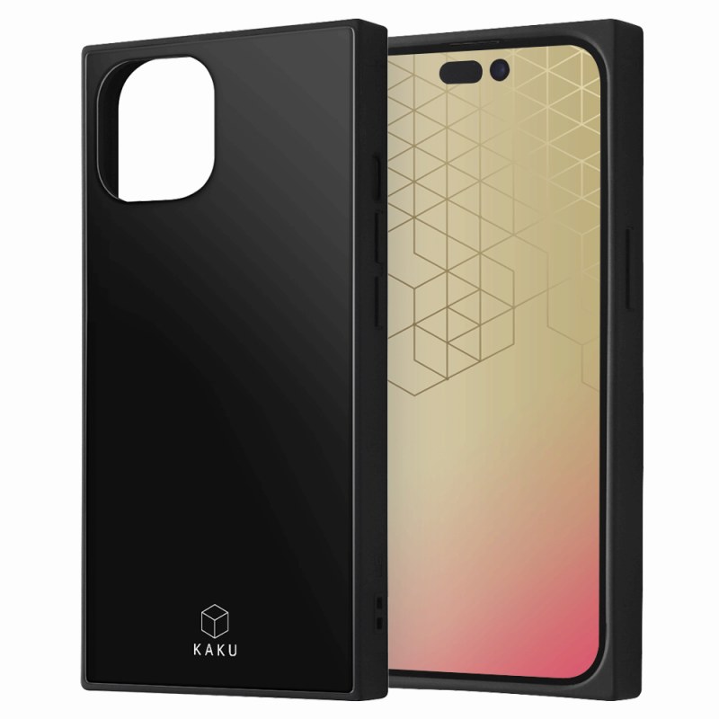 Rakuten - iPhone 15 / 14 / 13 耐衝撃 ハイブリッドケース KAKU/ブラック