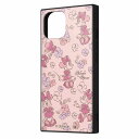 iPhone 15 / 14 / 13 / ディズニー / ハイブリッドケース KAKU / ミニーマウスとお花の総柄