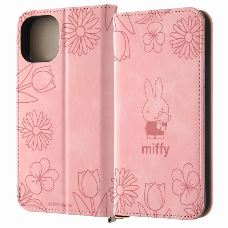 Rakuten - iPhone 15 ミッフィー / 手帳型レザーケース Raffine/ミッフィー_ピンクフラワー