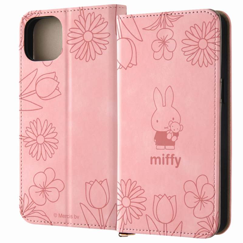 Rakuten - iPhone 15 Pro Max ミッフィー / 手帳型レザーケース Raffine/ミッフィー_ピンクフラワー