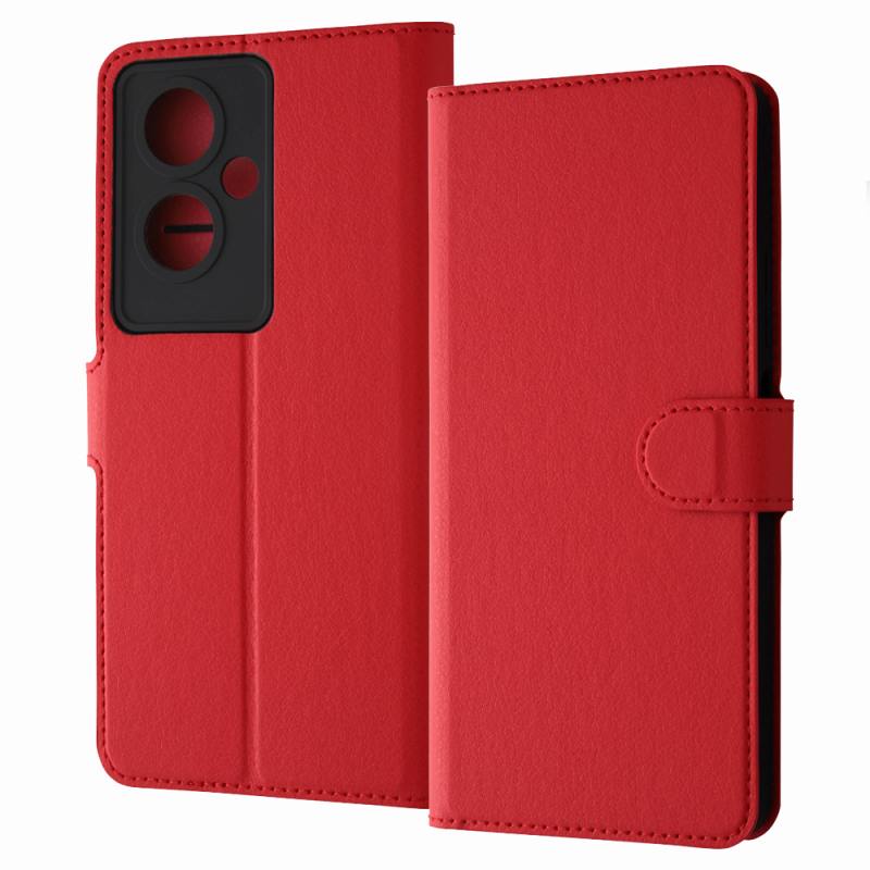 Rakuten - OPPO A79 5G Like standard 耐衝撃 手帳型レザーケース シンプル マグネット/レッド