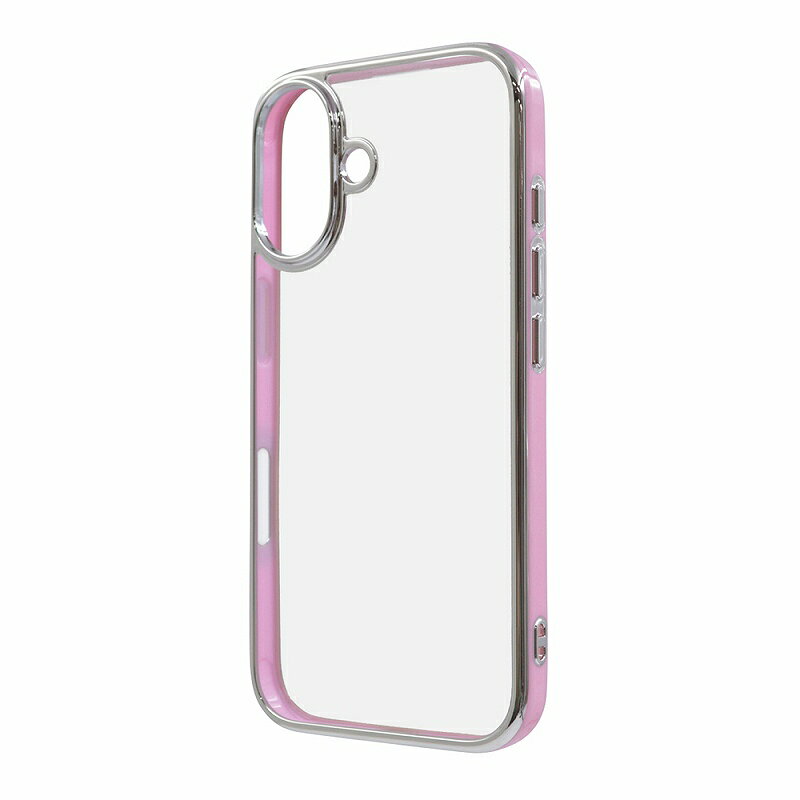 Rakuten - iPhone 16 LUSTANT 衝撃吸収 バンパー キラキラ メタリック カラフル ハイブリッドケース / ライトピンク_シルバー