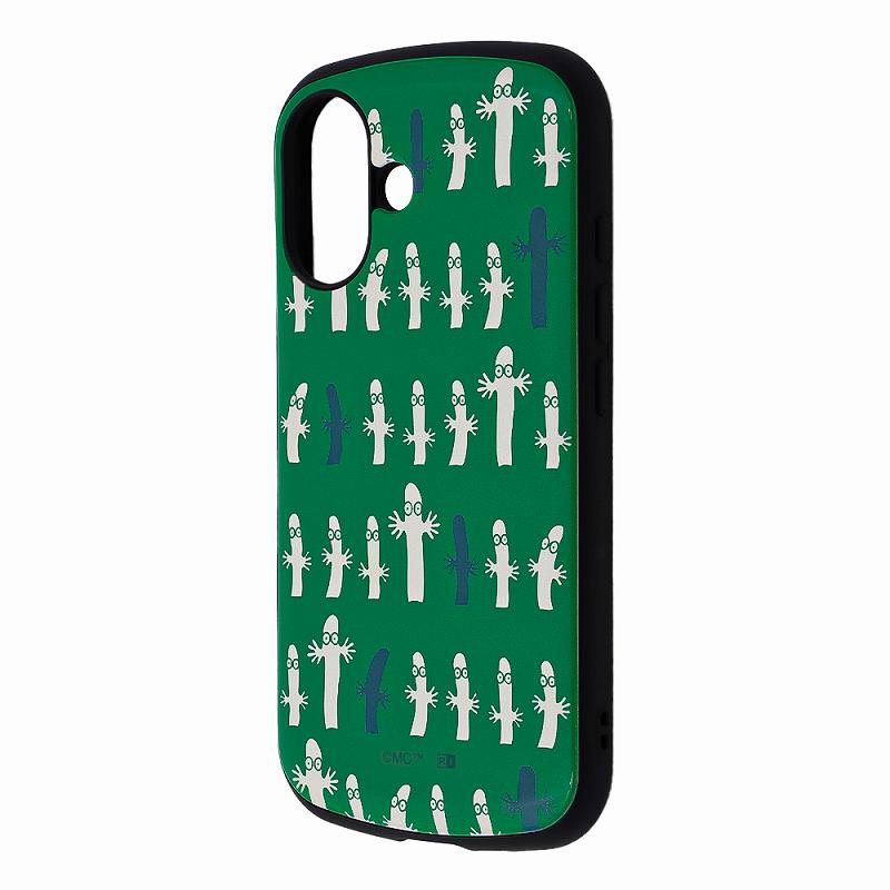 Rakuten - iPhone 16 ムーミン / 超! 保護ケース MiA 衝撃吸収 バンパー ハイブリッドケース / ニョロニョロ_モノクロ総柄