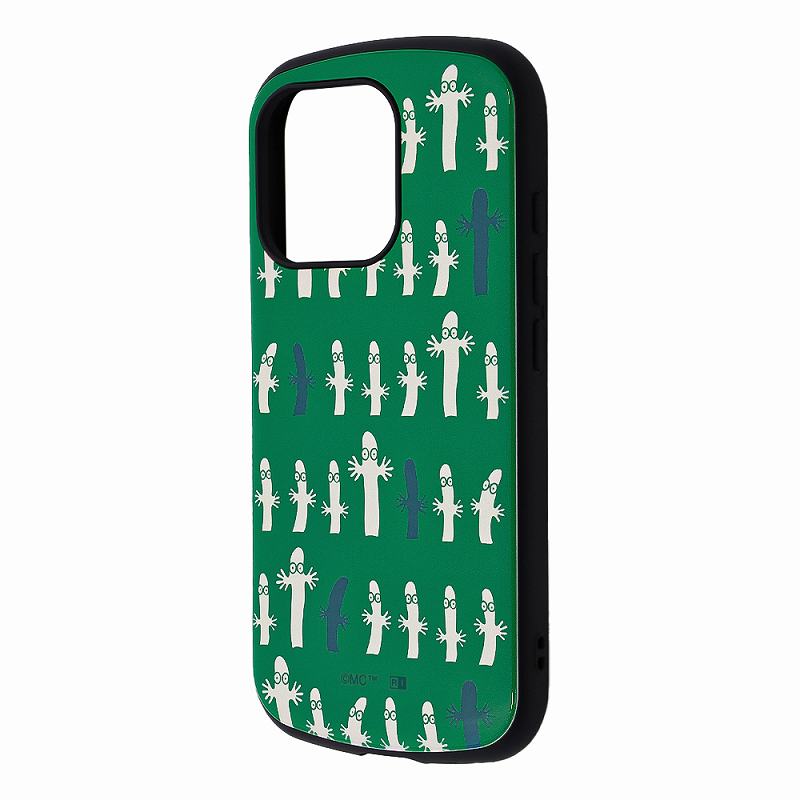 Rakuten - iPhone 16 Pro ムーミン / 超! 保護ケース MiA 衝撃吸収 バンパー ハイブリッドケース / ニョロニョロ_モノクロ総柄