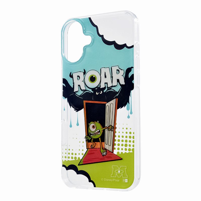 Rakuten - iPhone 16 Plus ディズニー ピクサー / ぴかてる 衝撃吸収 バンパー TPUソフトケース / マイク_恐怖体験