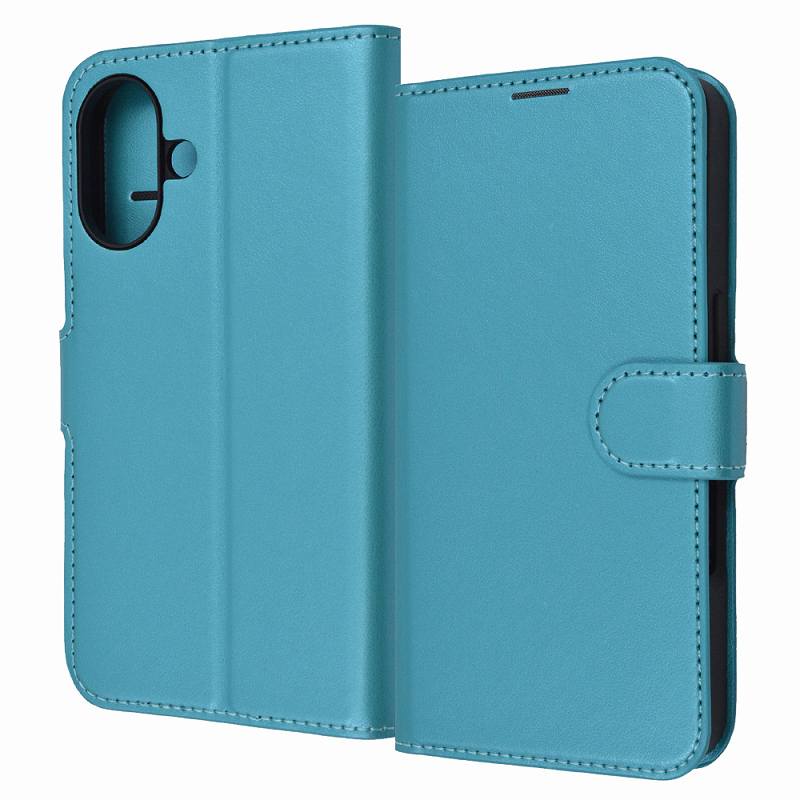 Rakuten - iPhone 16 Like standard 耐衝撃 マグネットベルト シンプル 手帳型レザーケース / シャイニーブルー