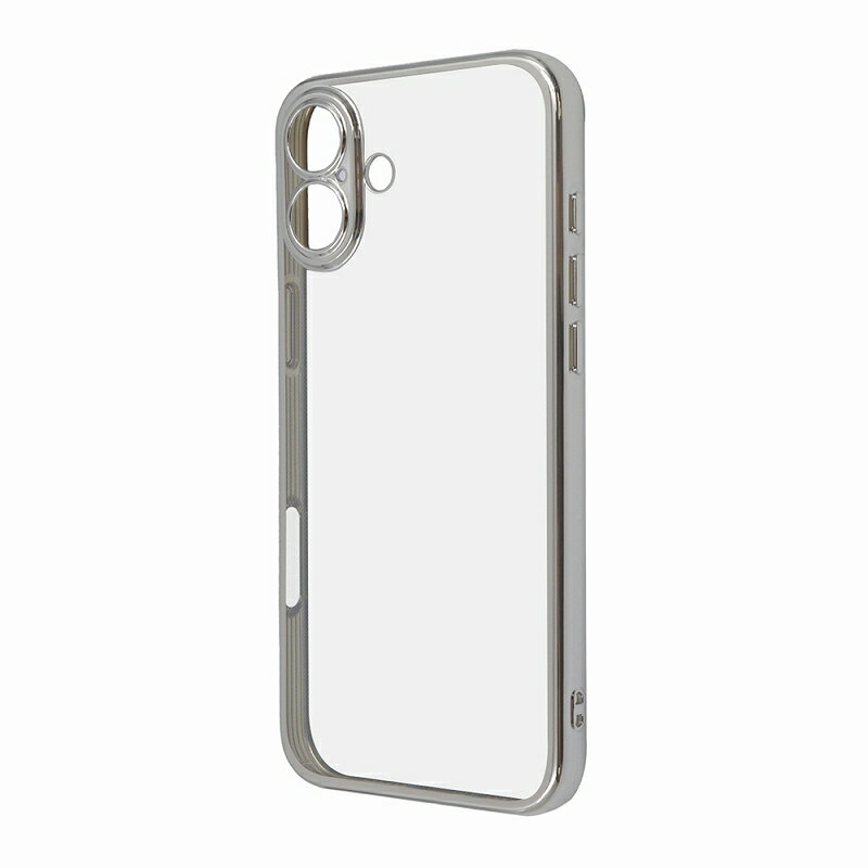 Rakuten - iPhone 16 Plus Like standard 精密設計 カメラ保護 衝撃吸収 バンパー メタリック TPUソフトケース / シルバー