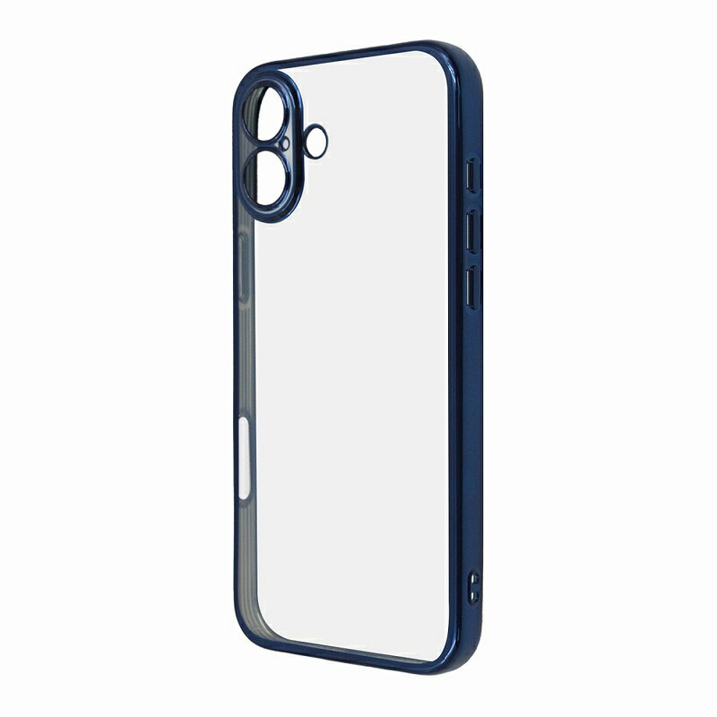 Rakuten - iPhone 16 Plus Like standard 精密設計 カメラ保護 衝撃吸収 バンパー メタリック TPUソフトケース / ブルー