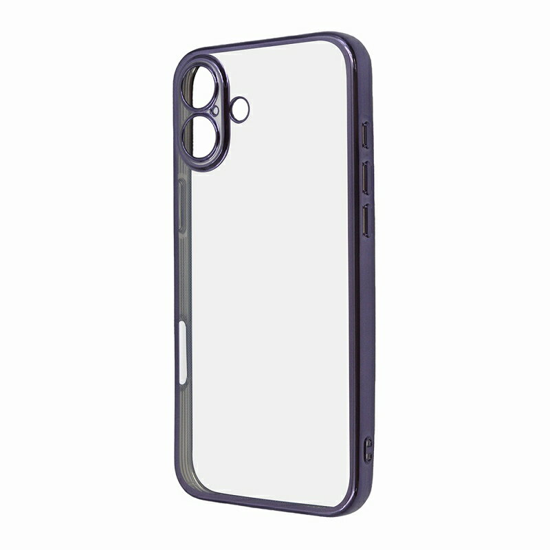 Rakuten - iPhone 16 Plus Like standard 精密設計 カメラ保護 衝撃吸収 バンパー メタリック TPUソフトケース / パープル