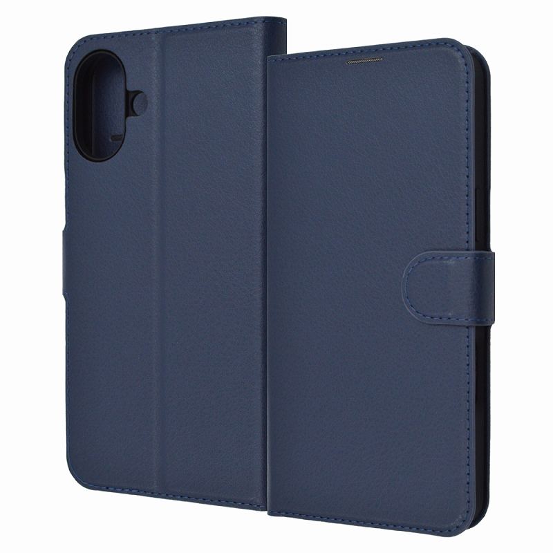 Rakuten - iPhone 16 Plus Like standard 耐衝撃 マグネットベルト シンプル 手帳型レザーケース / ダークネイビー